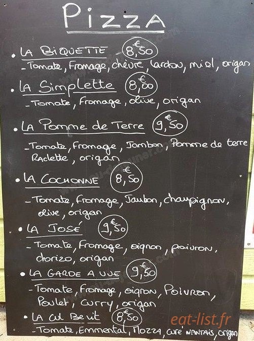 Snack Du Paradis — carte page 1