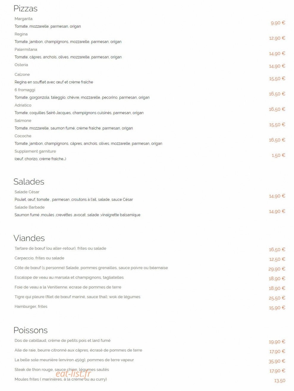 Chez Cocoche — carte page 2