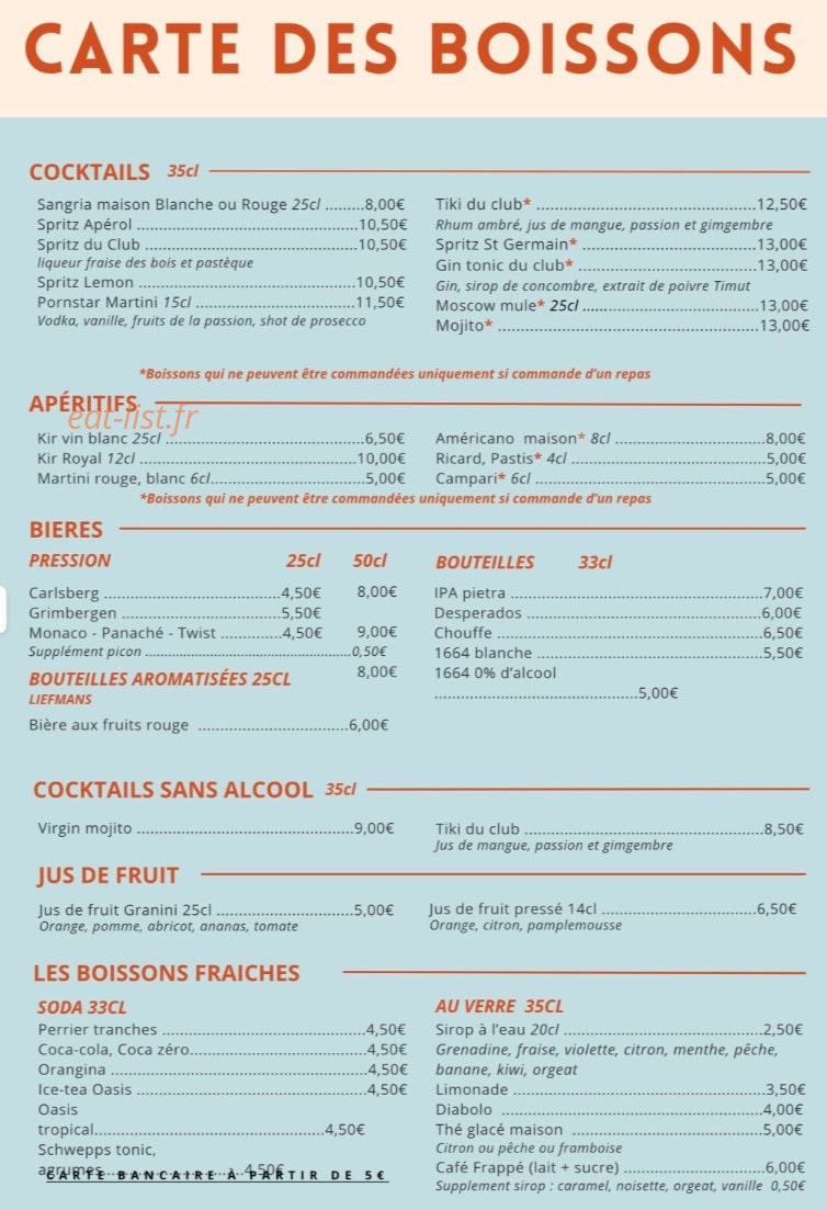 Club de l'Océan — carte page 3