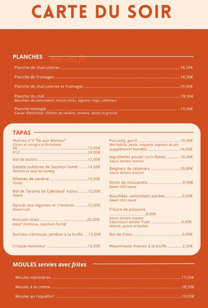 Club de l'Océan — carte page 2