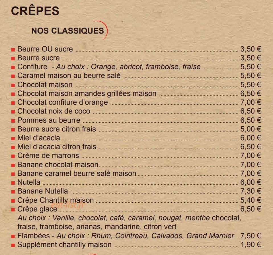 Côté Crêpes — carte page 7