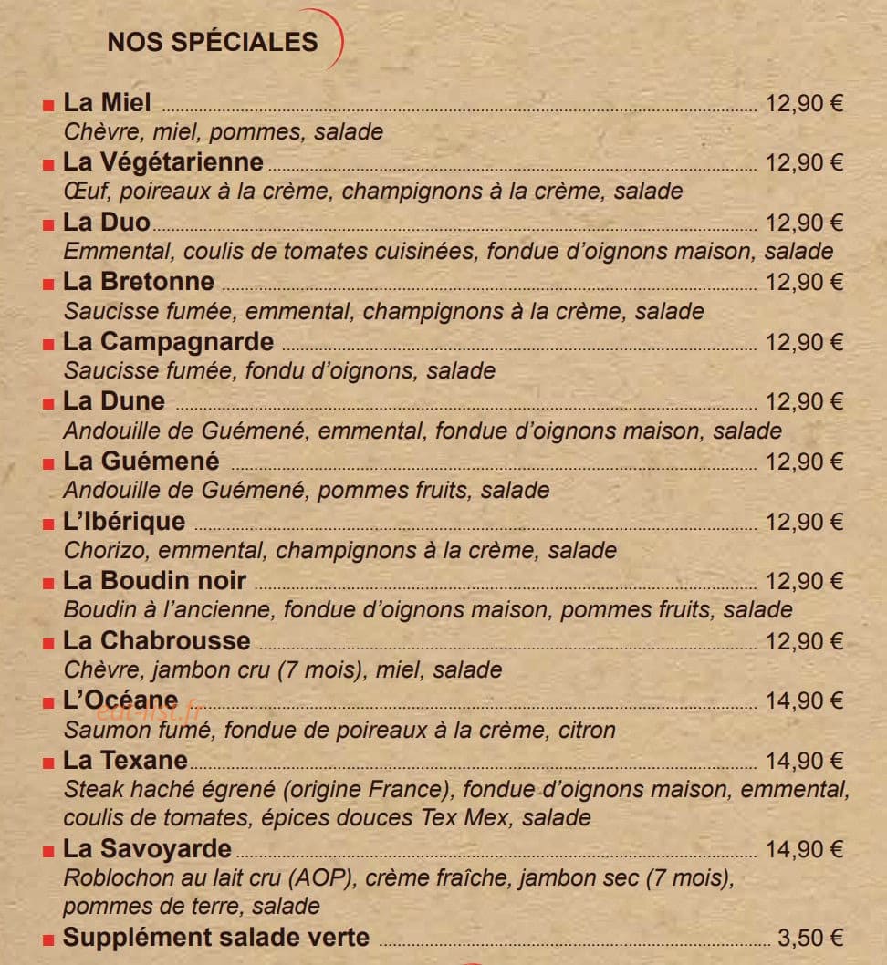 Côté Crêpes — carte page 3