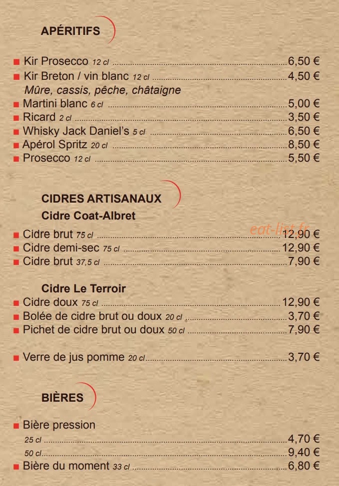 Côté Crêpes — carte page 9