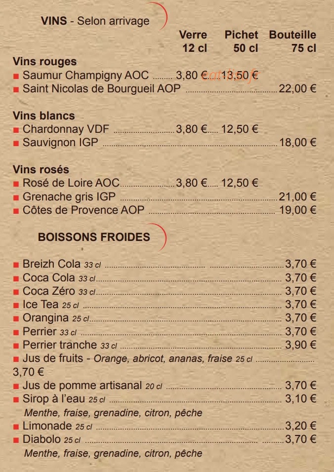 Côté Crêpes — carte page 10