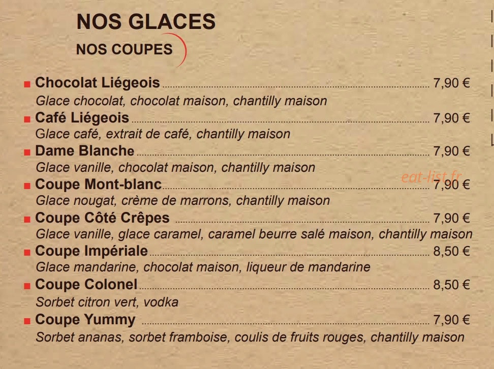 Côté Crêpes — carte page 6