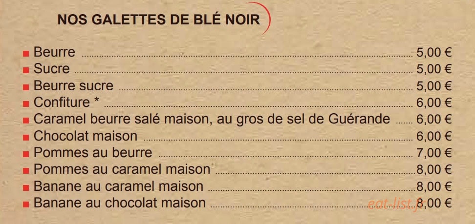 Côté Crêpes — carte page 5