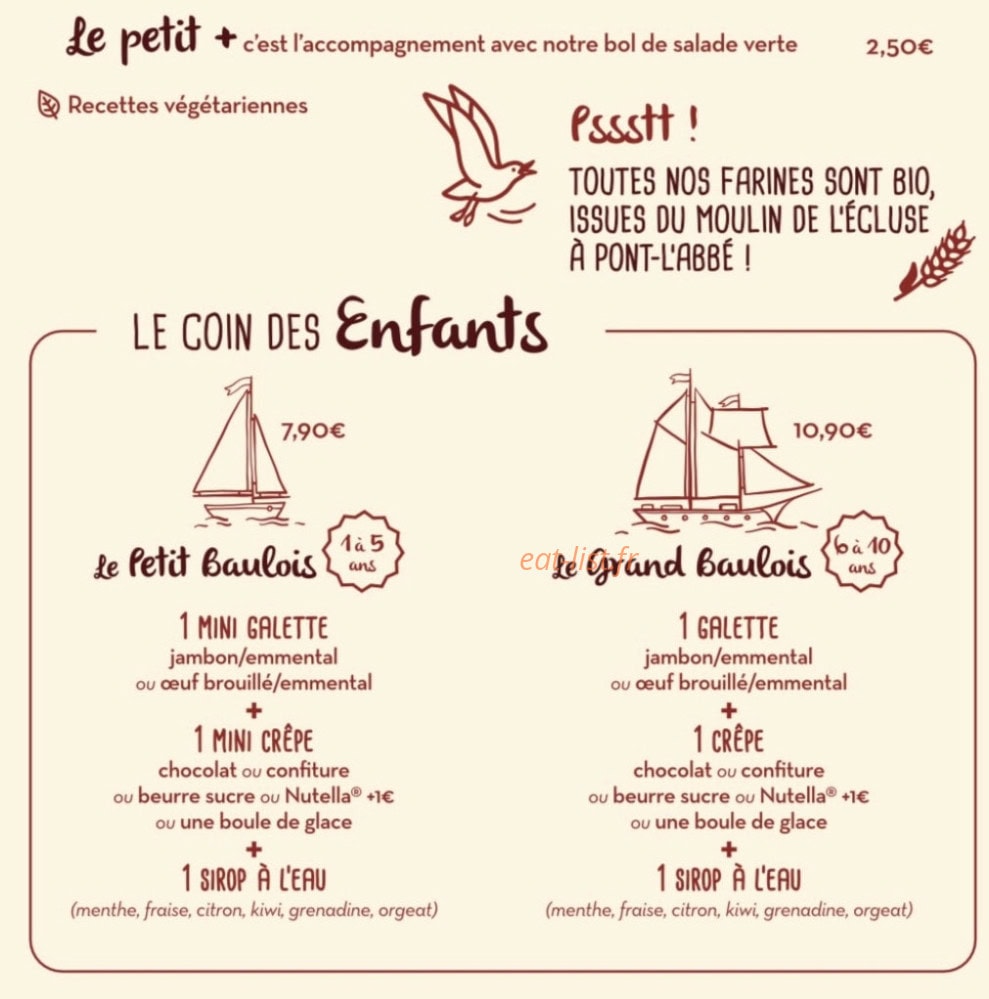 Crêperie Sarrazine 1953 — carte page 5