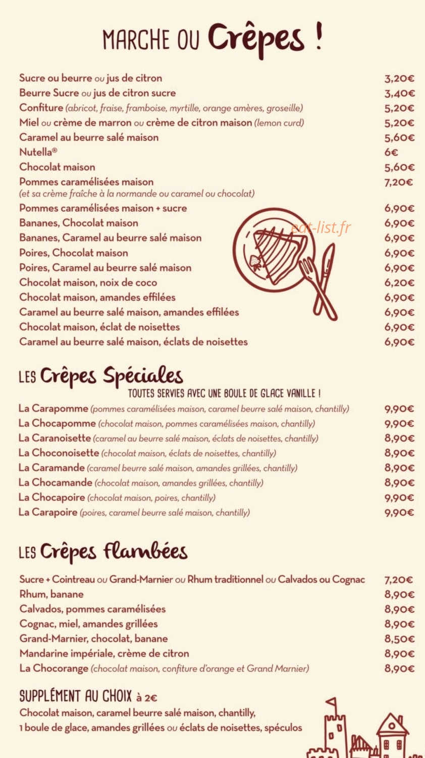 Crêperie Sarrazine 1953 — carte page 3