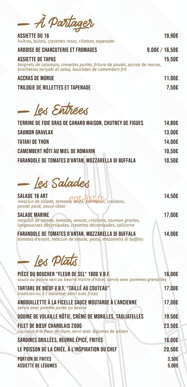 Le 16 Art — carte page 1