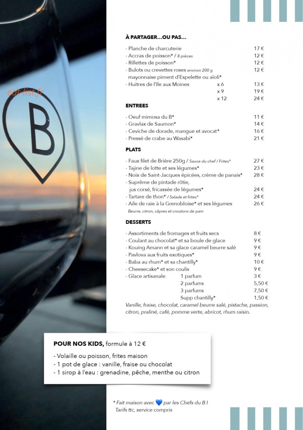 Le B à La Baule Escoublac - Menu Et Photos