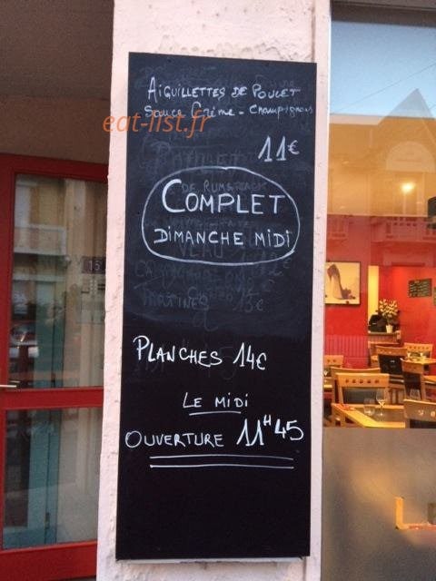 Le Bistro Baule — carte page 1