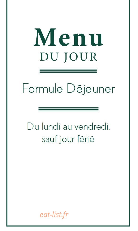 Carte et menu de Le Café des Ecailles à La Baule Escoublac — Menu du jour
