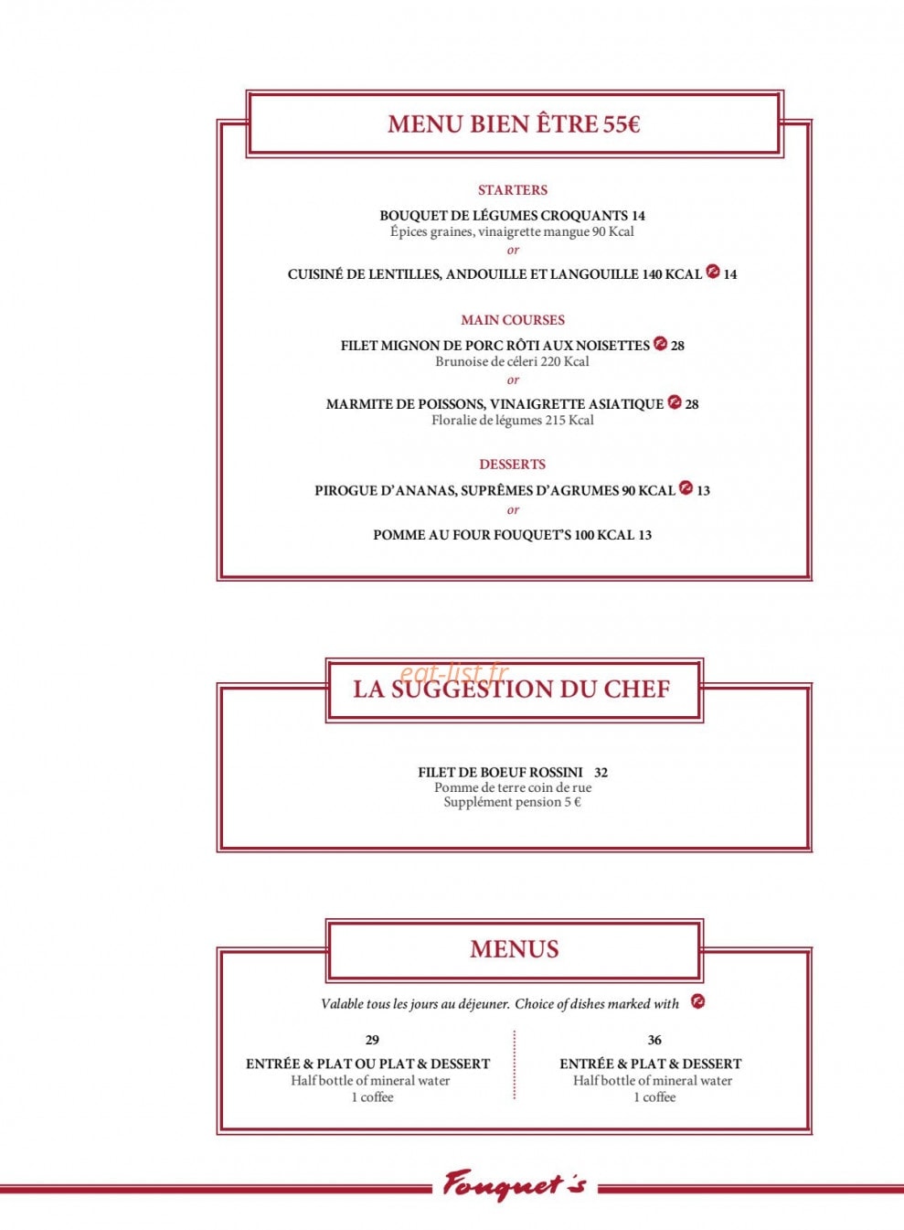 Le Fouquet's — carte page 3