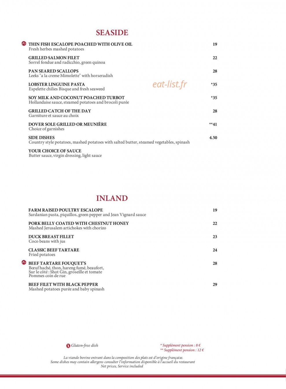 Le Fouquet's — carte page 4