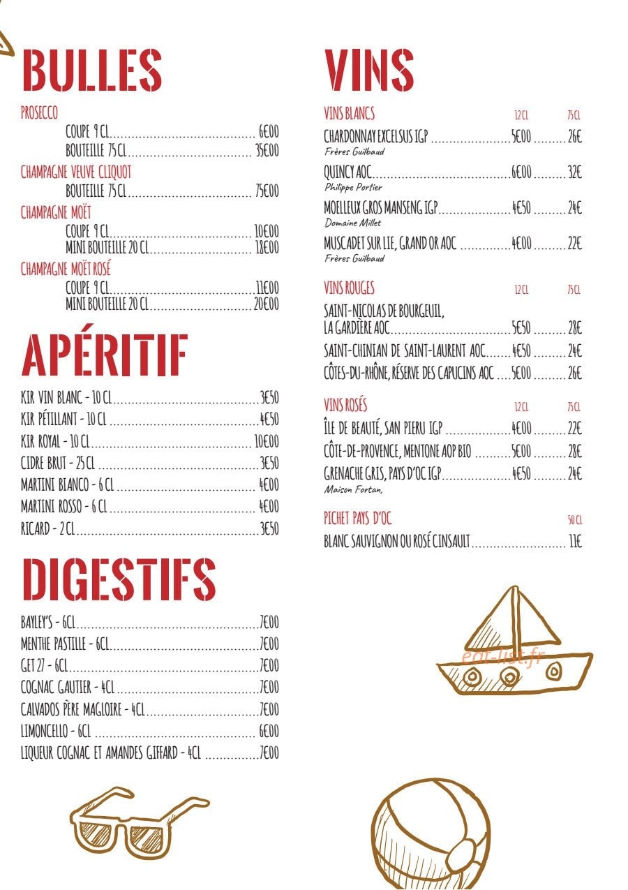 Les Pieds dans le Sable — carte page 8