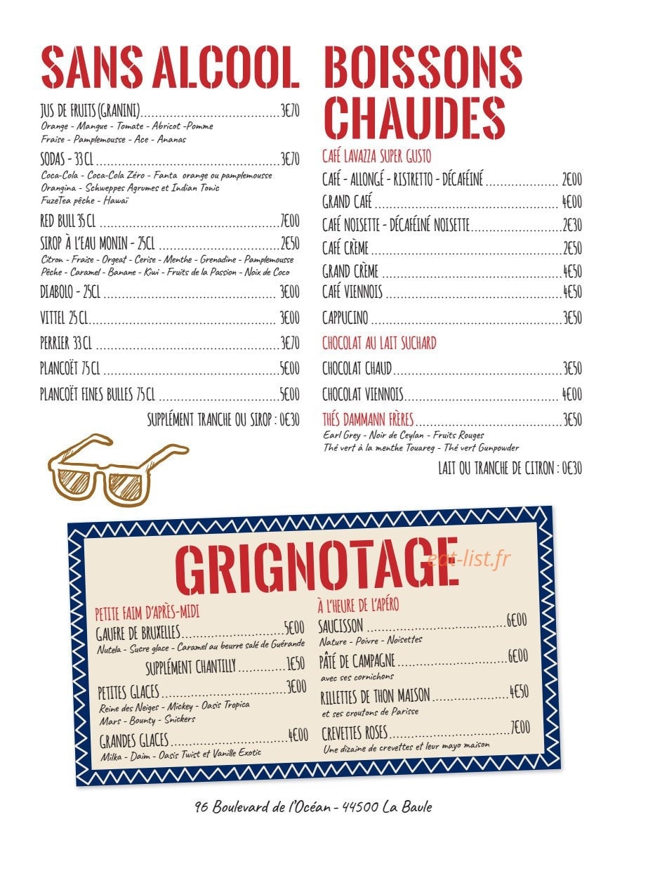 Les Pieds dans le Sable — carte page 6