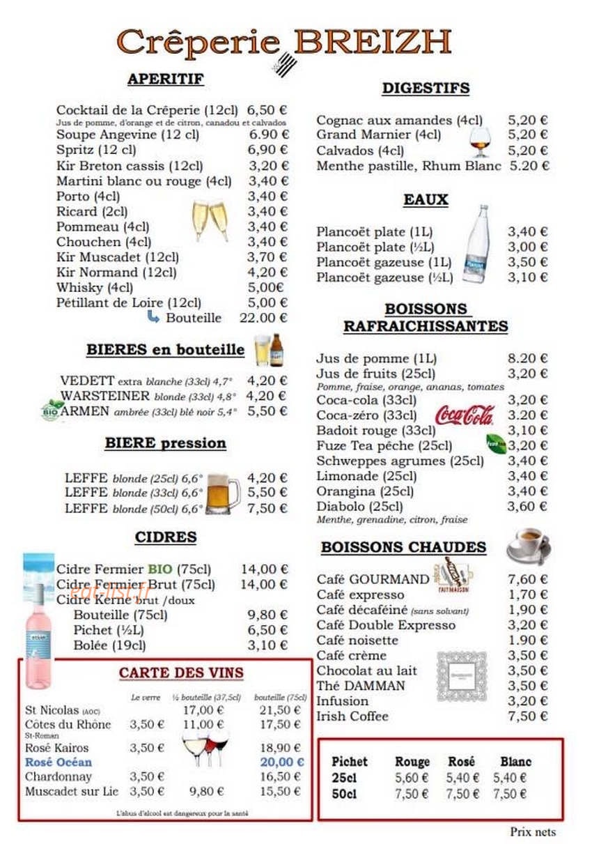 Crêperie Breizh — carte page 3