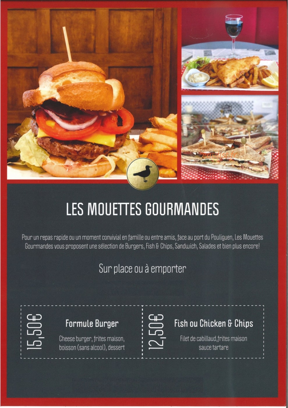 Les Mouettes Gourmandes — carte page 1