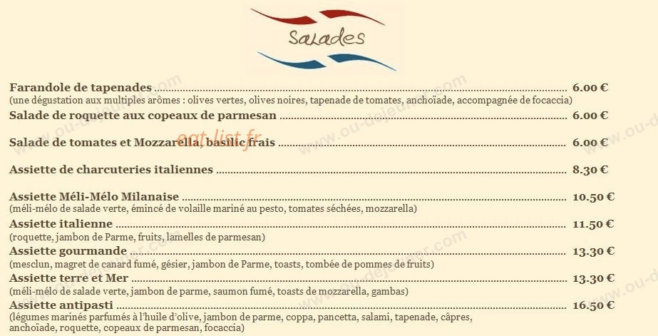 Une pizza à la mer — carte page 2