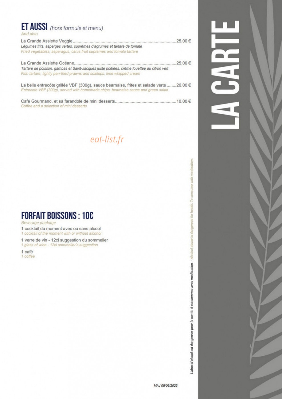 Vue Mer By Westotel — carte page 3