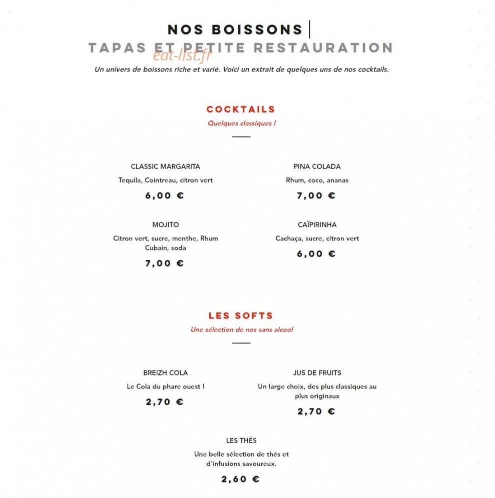 Le Café du Havre — carte page 1