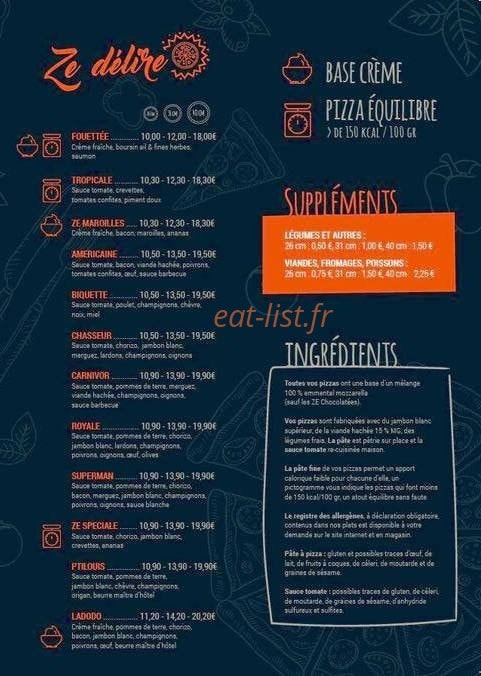 Ze pizza — carte page 2