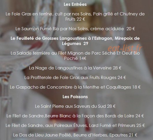 Le Relais Saint Clair — carte page 6
