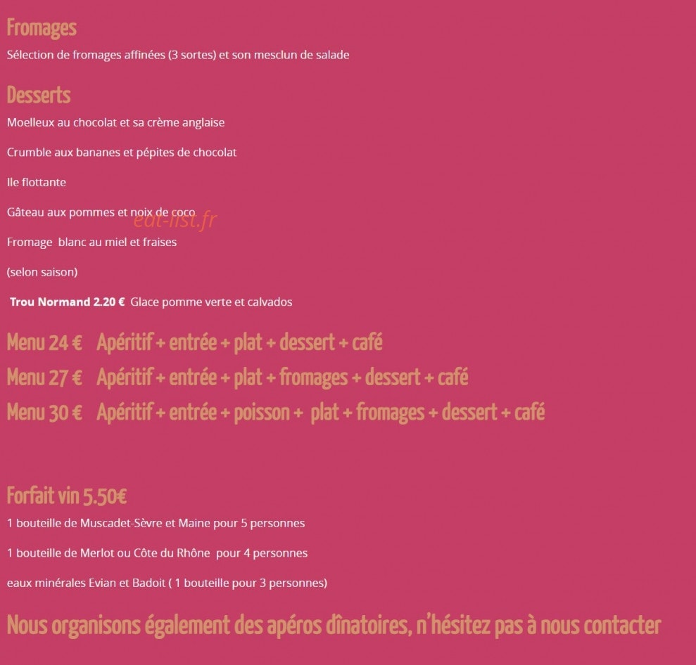 Aux Pas Sages — carte page 6