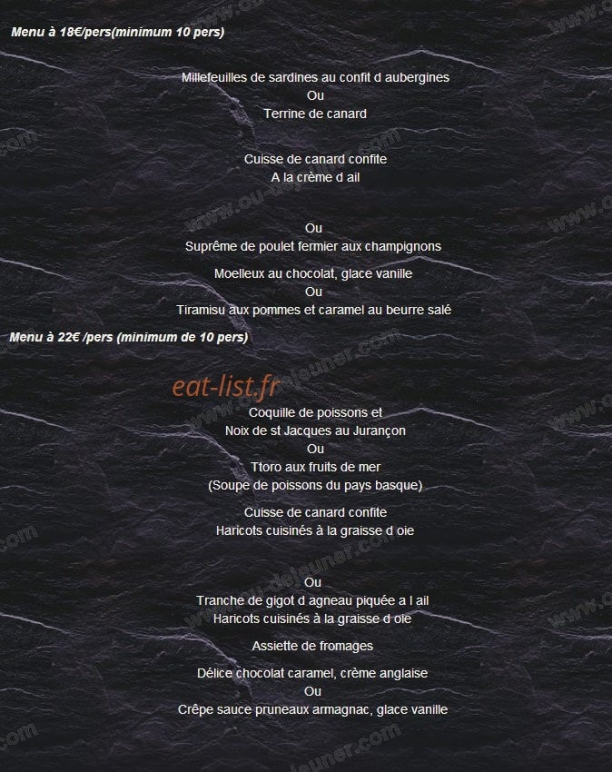 Restaurant Le Chalet — carte page 9