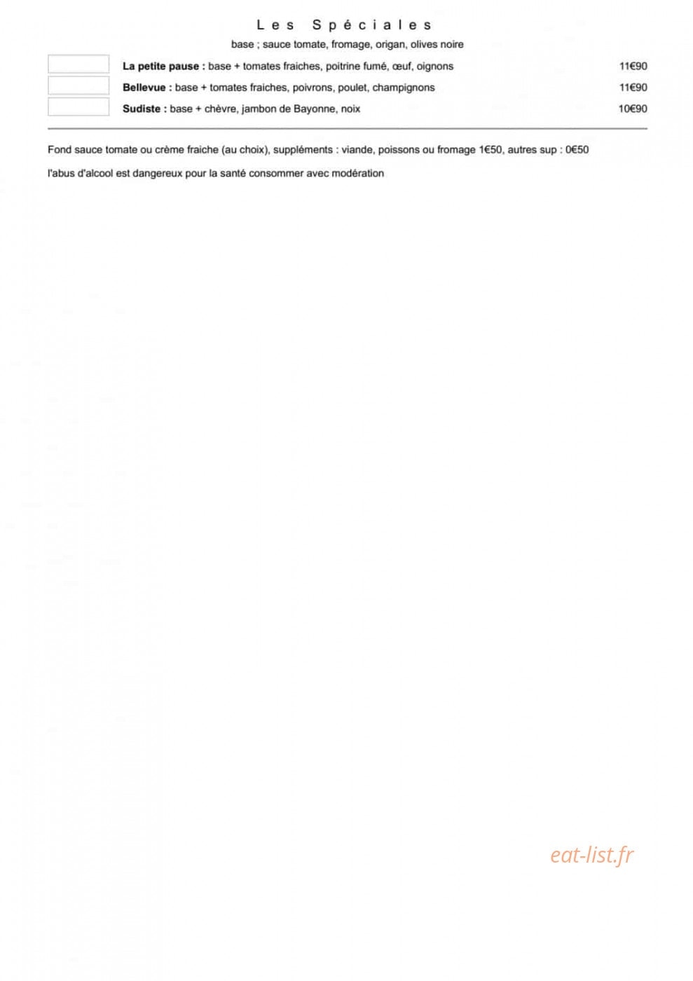 La Petite Pause — carte page 5