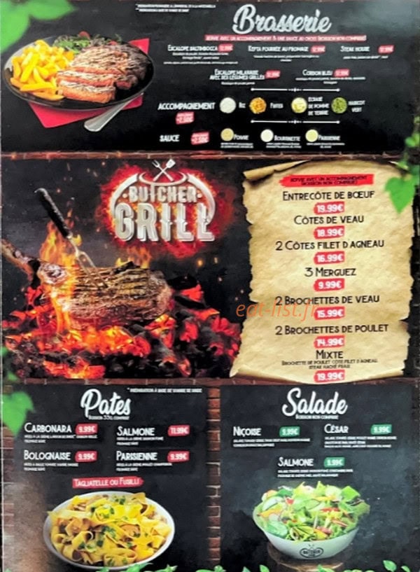 the butcher food — carte page 2