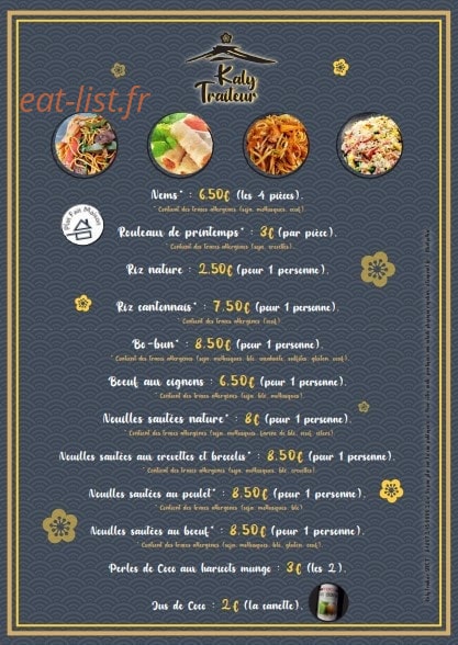 Kaly Traiteur — carte page 2