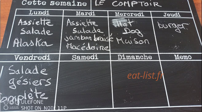 Le Comptoir — carte page 1