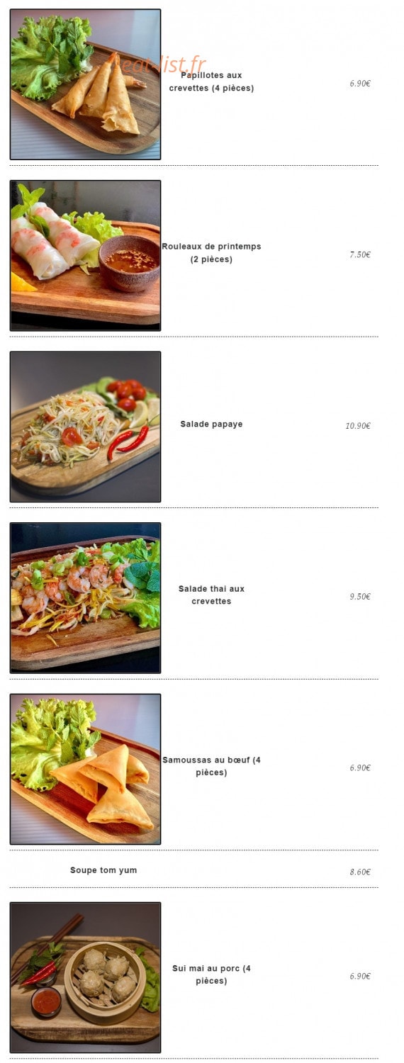 Pad Thaï — carte page 2