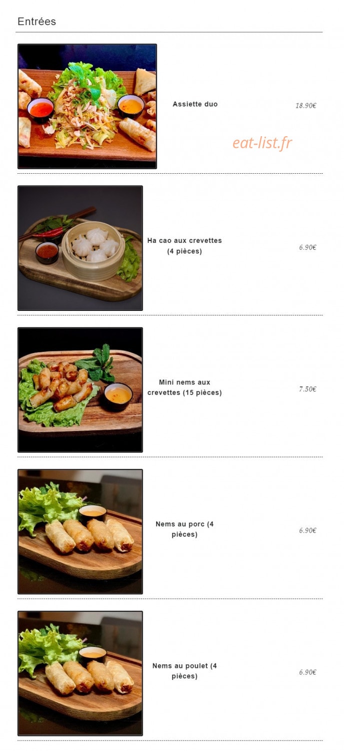 Pad Thaï — carte page 1