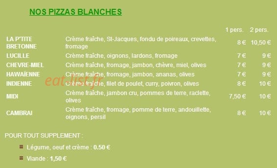 Pierrick pizza — carte page 2