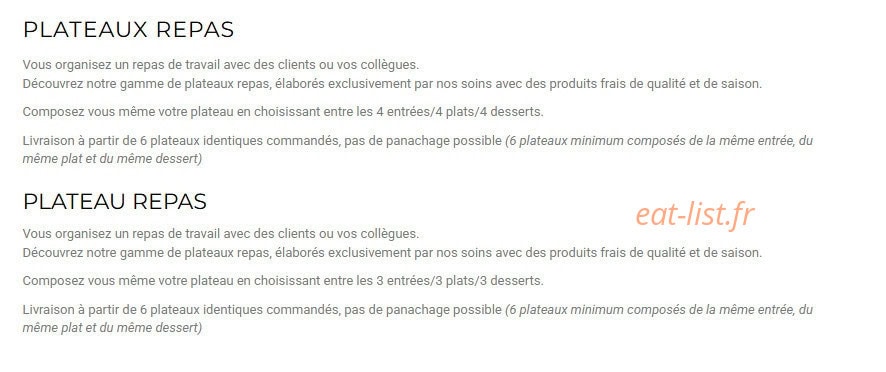 GB Traiteur — carte page 4