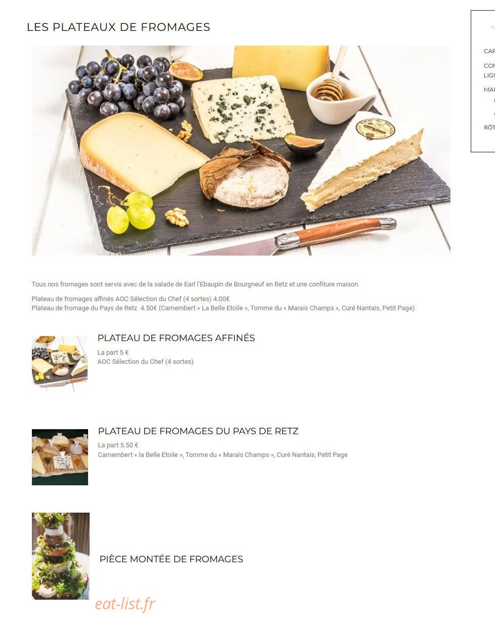 GB Traiteur — carte page 7