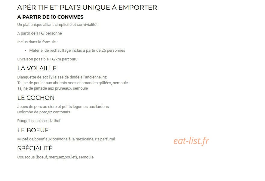GB Traiteur — carte page 9
