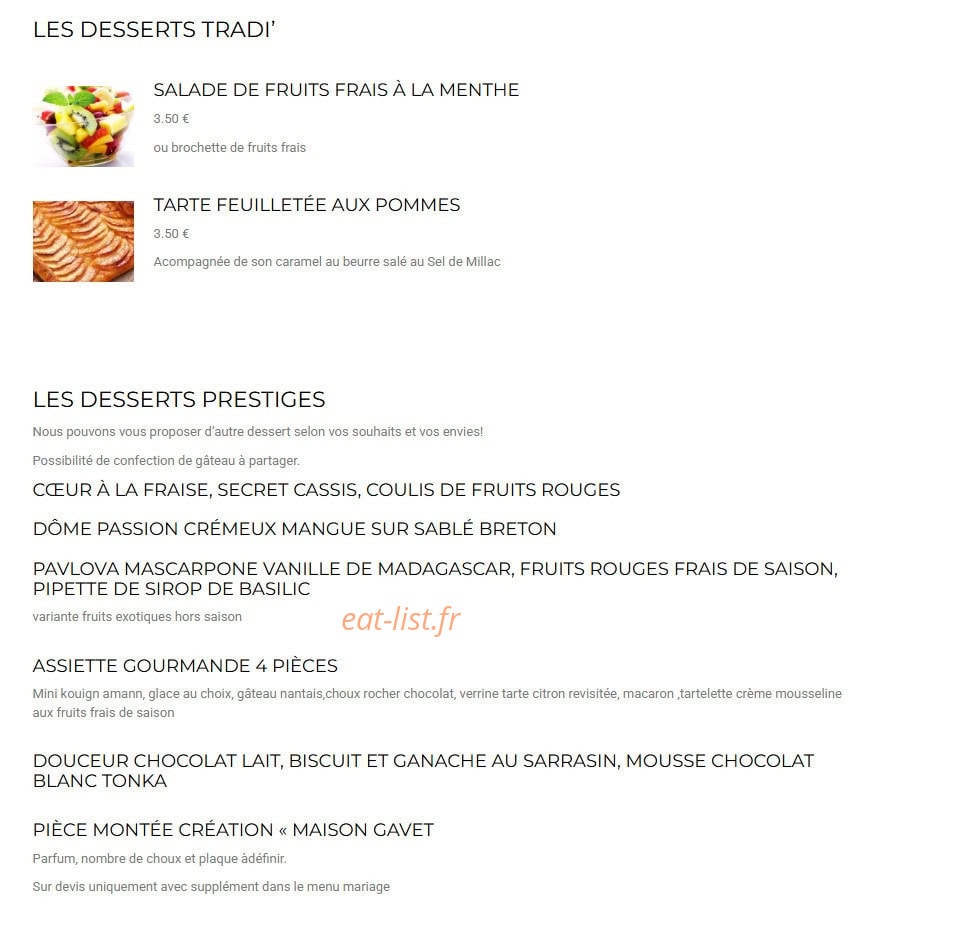 GB Traiteur — carte page 8
