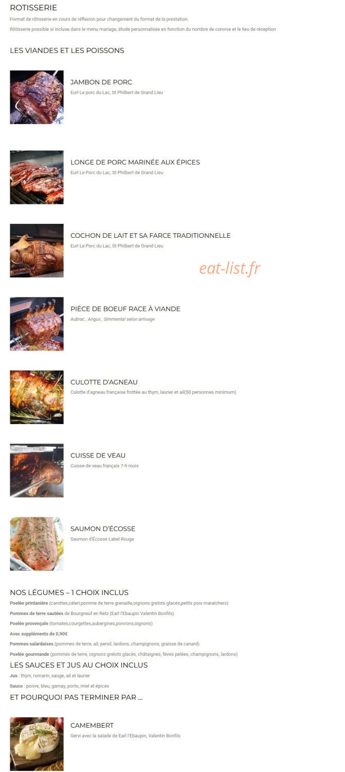 GB Traiteur — carte page 2