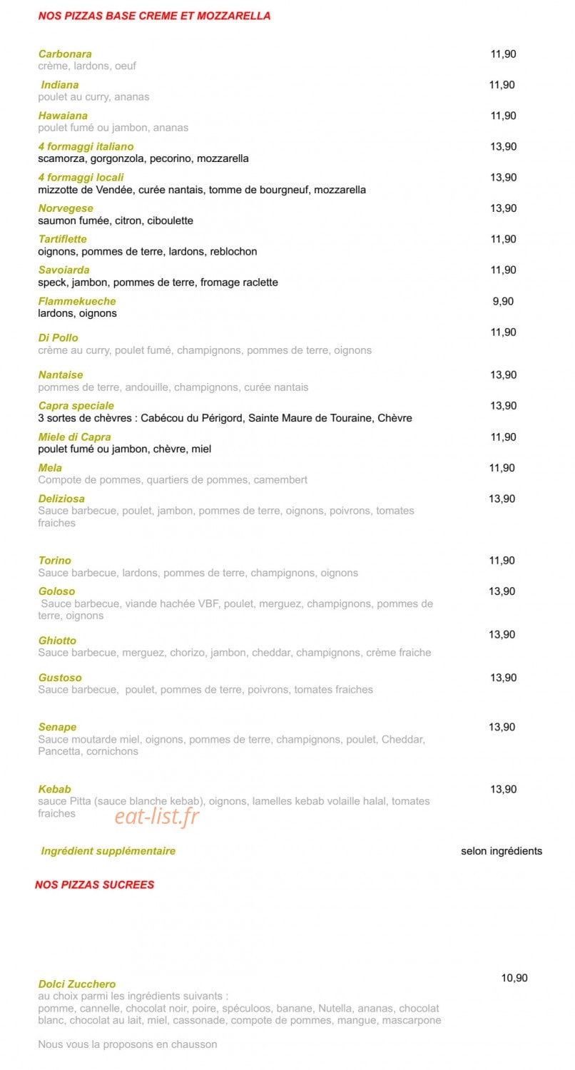 Pizza Del Sole — carte page 3