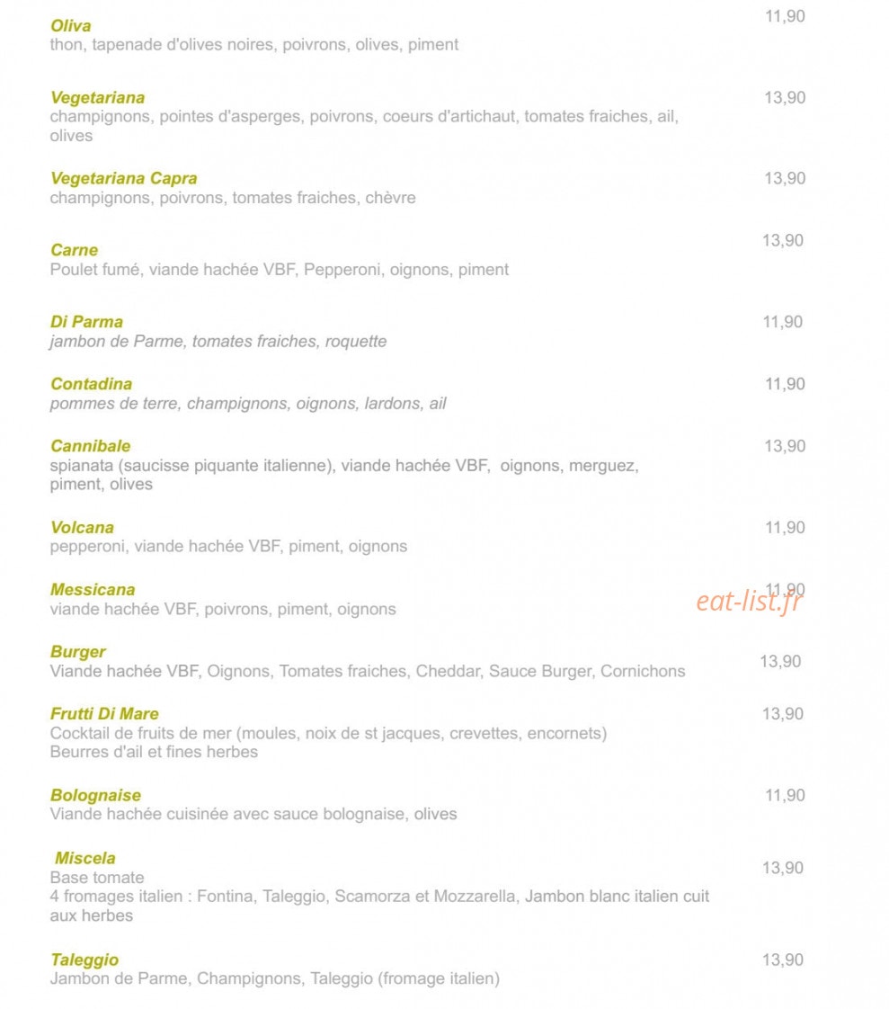 Pizza Del Sole — carte page 2