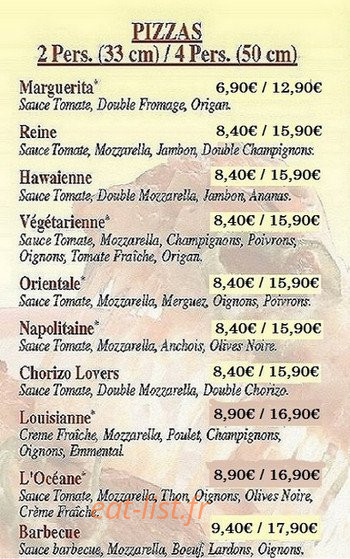 Pizza et Cie — carte page 2