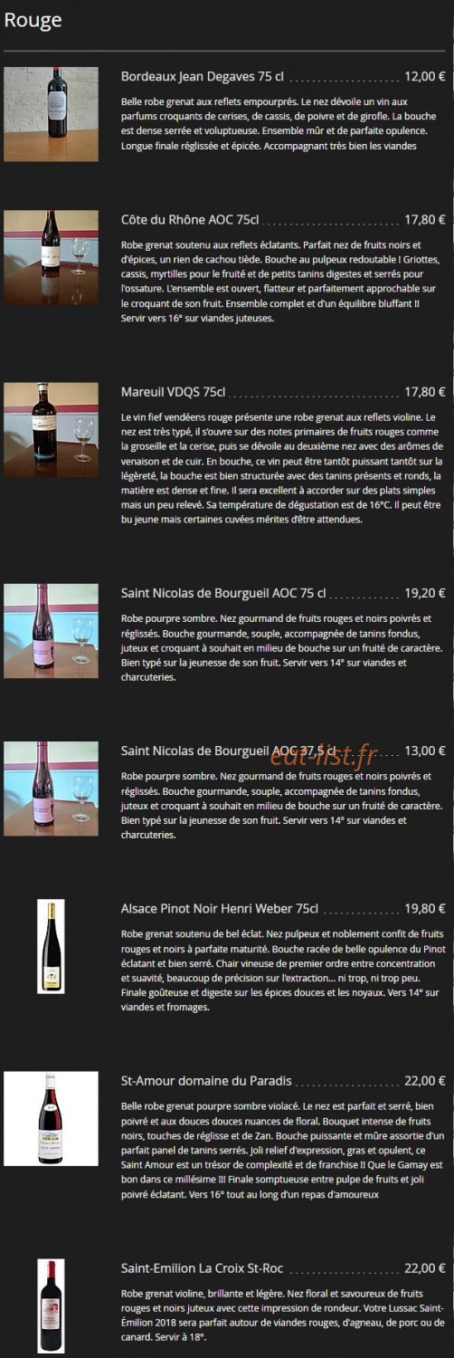 Aux Tonneaux — carte page 12