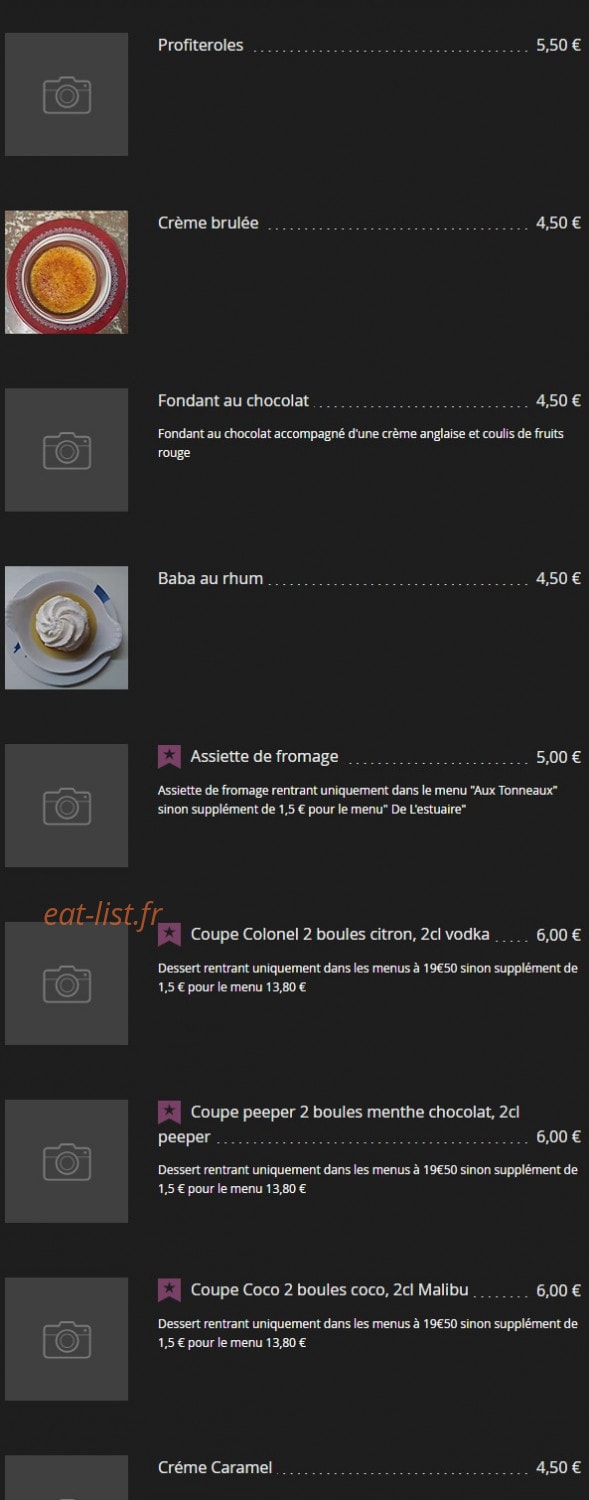 Aux Tonneaux — carte page 8