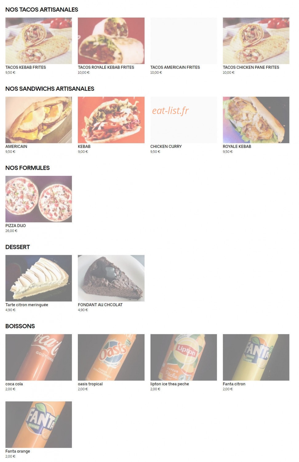 Azz * Pizza — carte page 2