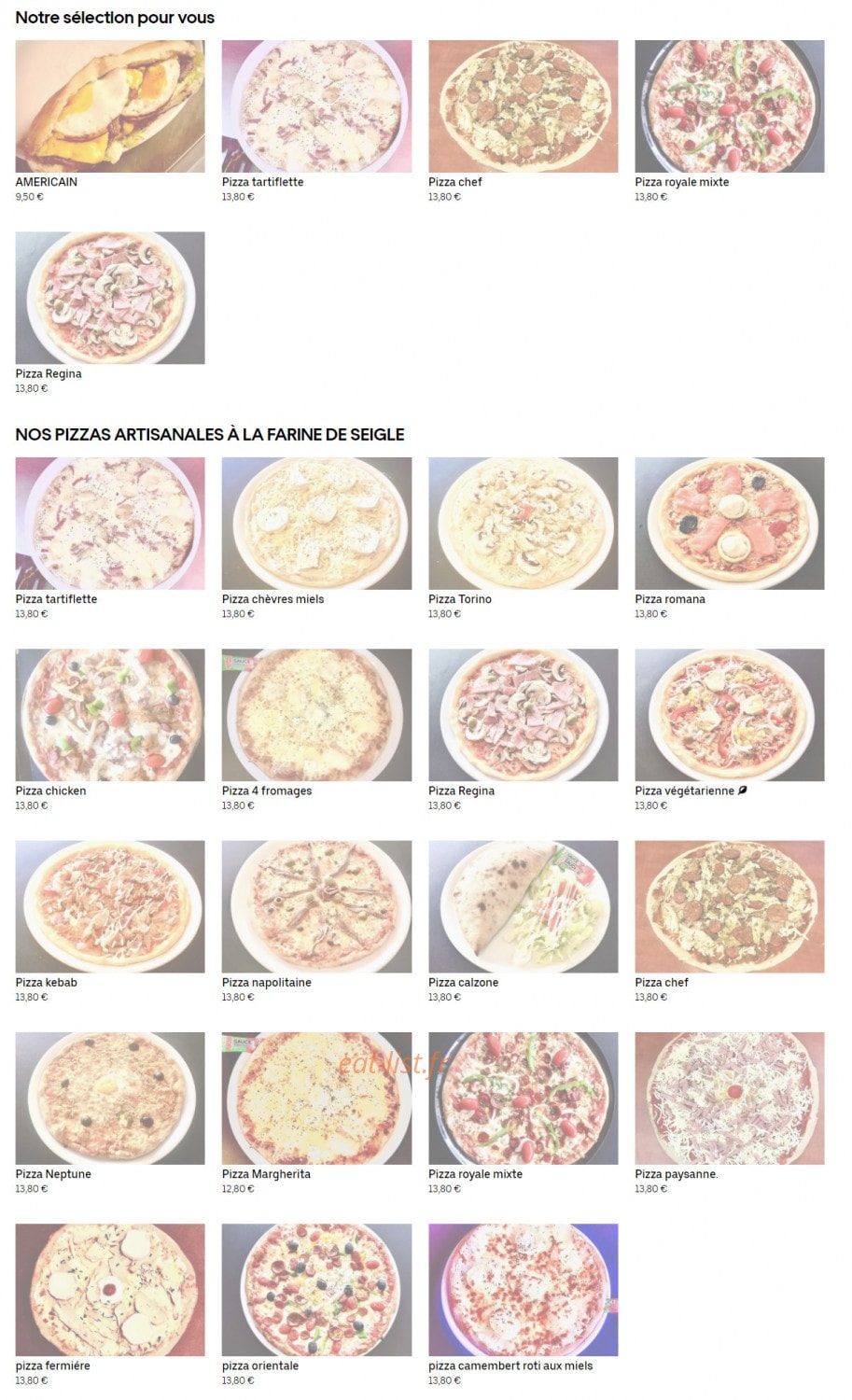 Azz * Pizza — carte page 1