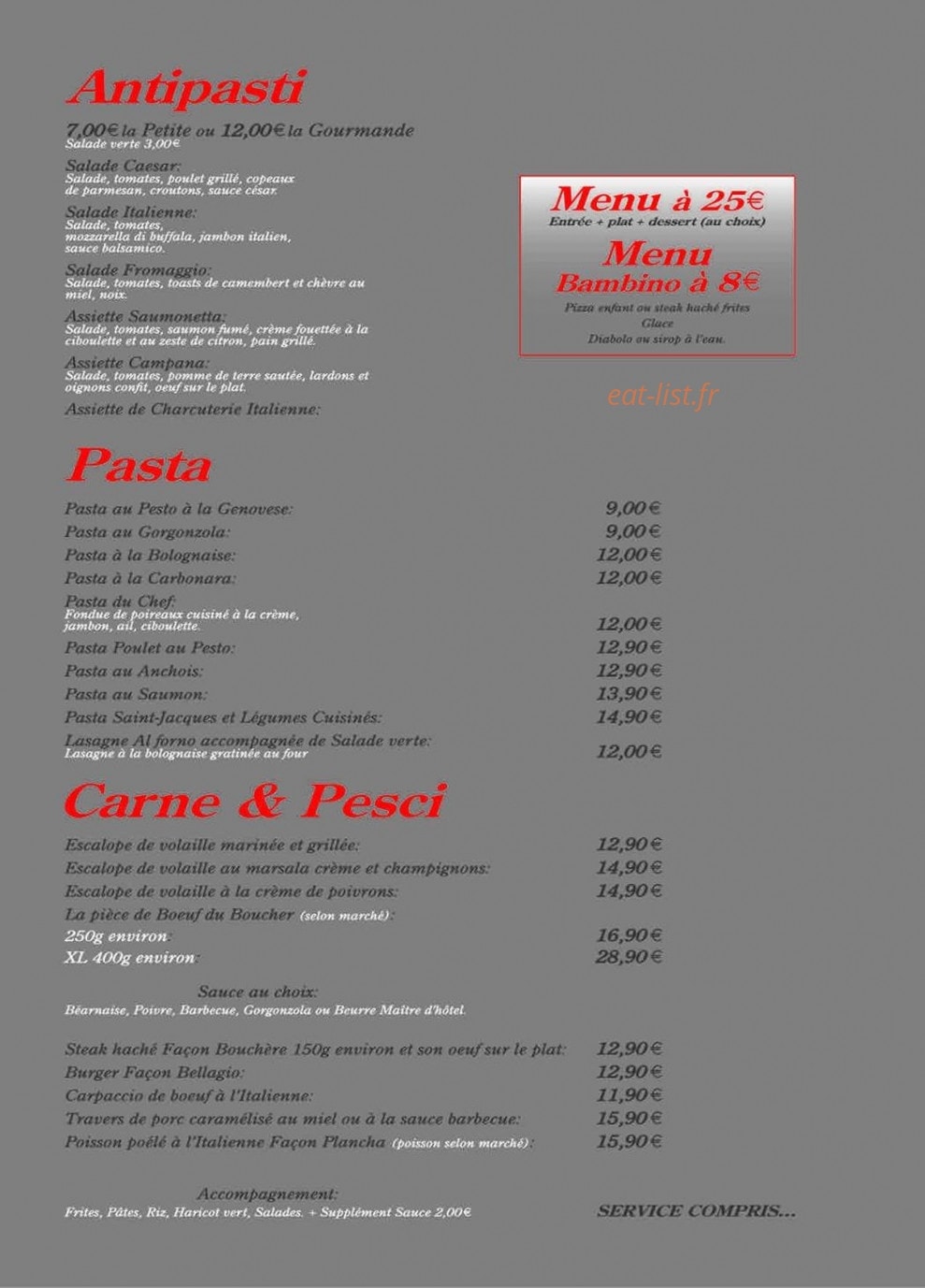 Bellagio — carte page 2