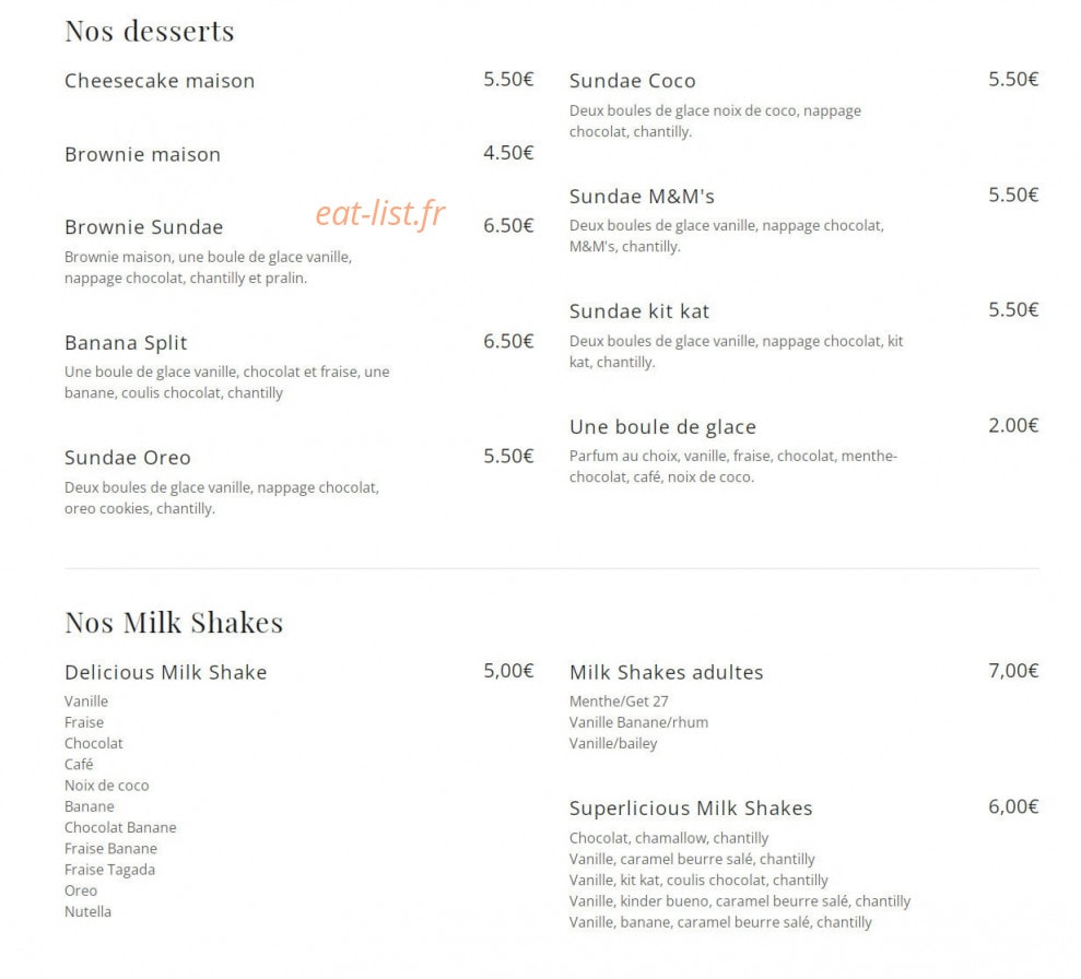 Burger House — carte page 3